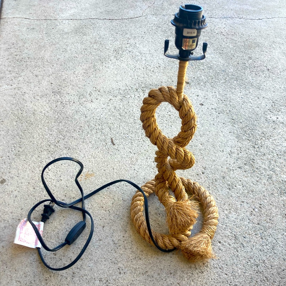 World Market Rope Knot Table Lamp - Natural Tan Nautical Accent